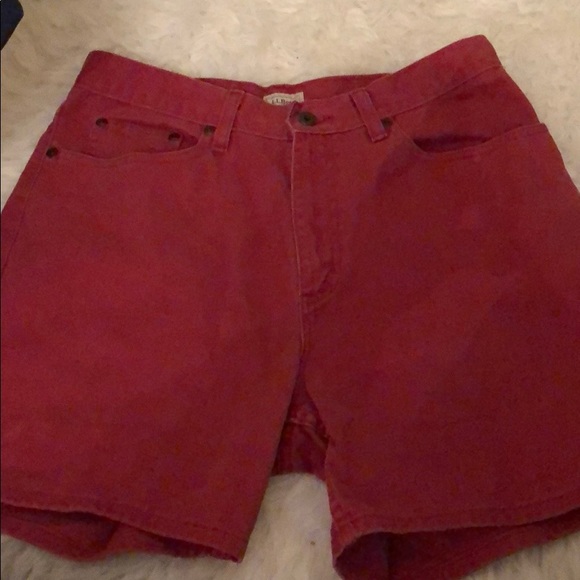 ll bean red denim shorts NWOT - Picture 4 of 5